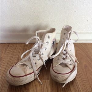 White converse high tops